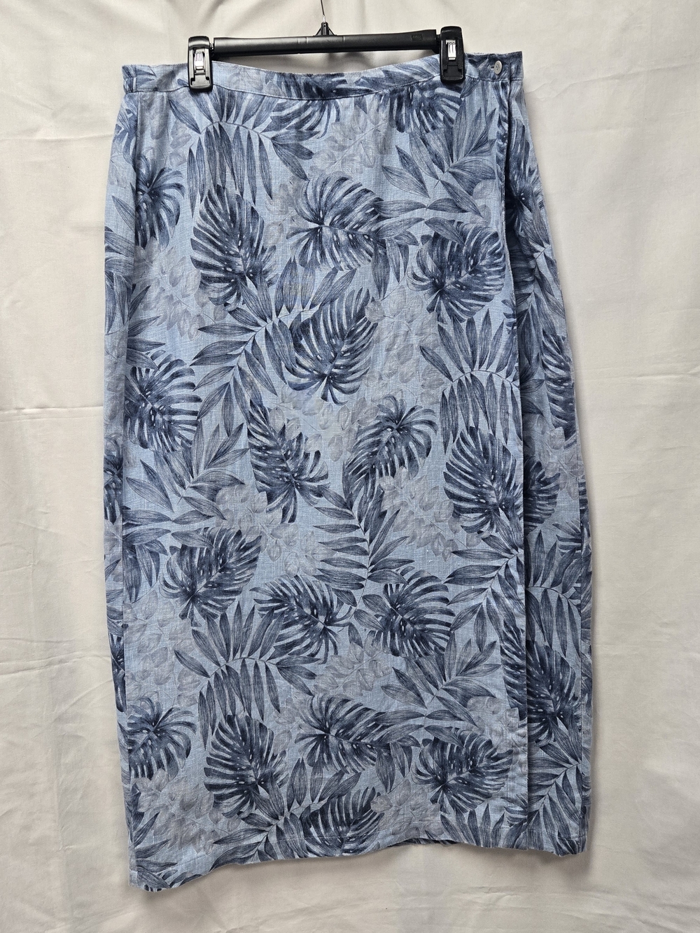 Jones New York Blue Tropical Print Wrap Skirt